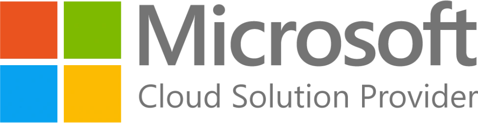 Microsoft Cloud Solution Provider with a multi-colored square icon on the left and the text "Microsoft Cloud Solution Provider" on the right