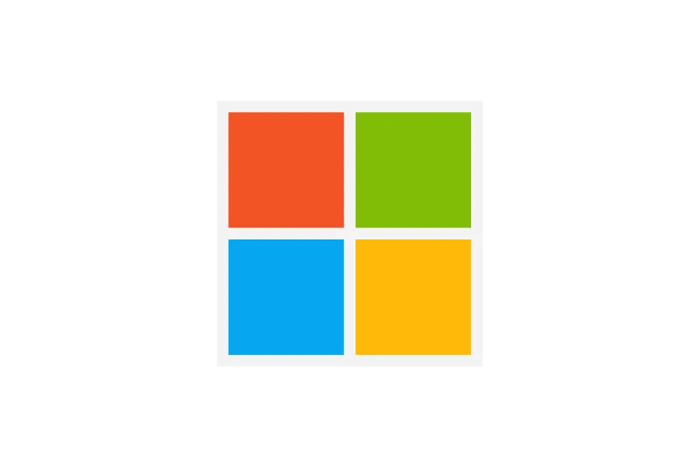 Microsoft logo consisting of four squares in a 2x2 grid, with the colors red, green, blue, and yellow.